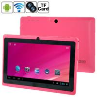 Q88 Tablet PC 7.0 inch 512 MB + 8 GB Android 4.0 360 graden Menu roteren Allwinner A33 Quad Core omhoog tot 1 5 GHz WiFi Bluetooth(Pink)