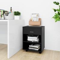 Rolkast 46x36x59 cm bewerkt hout zwart
