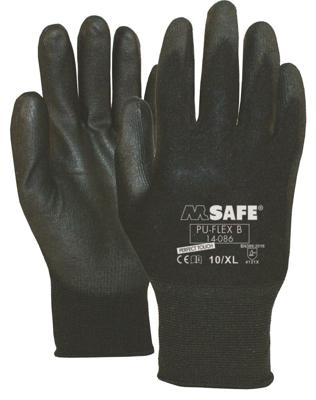 M-Safe Pu-Flex Werkhandschoen B 14-086 Zwart, XXL - 11408611