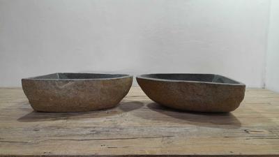 Aufsatzwaschbecken aus Flussstein Satz RM250308AB, 47x35x15 cm