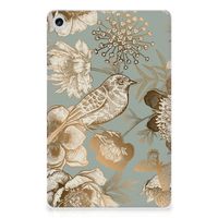 Siliconen Hoesje voor Lenovo Tab M10 Plus (3e generatie) Vintage Bird Flowers - thumbnail