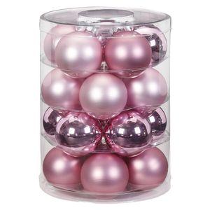 40x stuks glazen kerstballen elegant roze mix 6 cm glans en mat - Kerstbal