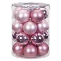 40x stuks glazen kerstballen elegant roze mix 6 cm glans en mat - Kerstbal