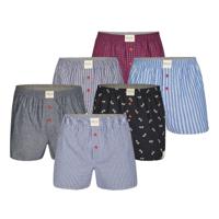 Phil & Co Phil & Co 6-Pack Geweven Wijde Boxershorts Heren Multipack 6-Pack