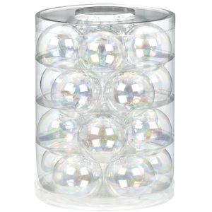 60x Transparant parelmoer glazen kerstballen 6 cm glans en mat