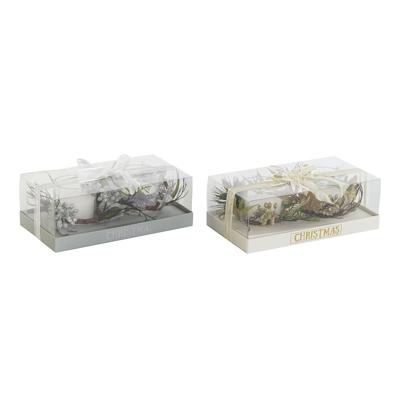 kaarsjes DKD Home Decor Gouden Zilverkleurig Kerstmis 10 x 10 x 7 cm (2 Stuks)