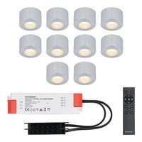 Complete set 10x3W dimbare LED in/opbouwspots Navarra IP44
