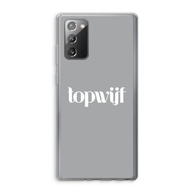 Topwijf Grijs Wit: Samsung Galaxy Note 20 / Note 20 5G Transparant Hoesje