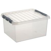 Sunware q-line opbergbox 36l transparant/grijs