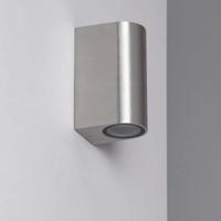 Buitelamp Up & downlighter buiten &apos;Boston&apos; Aluminium 2x 5W led GU10 Zilver