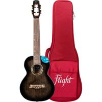 Flight Royal Series Nighthawk Tenor Black Stain elektrisch-akoestische tenor ukelele met gigbag - thumbnail