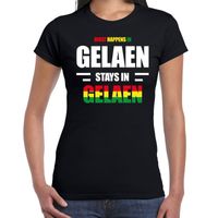 Geleen/Gelaen Carnaval outfit / t- shirt zwart dames - thumbnail