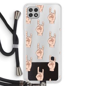 Rock: Samsung Galaxy A22 4G Transparant Hoesje met koord