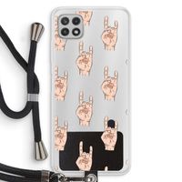 Rock: Samsung Galaxy A22 4G Transparant Hoesje met koord