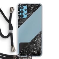 Zwart marmer: Samsung Galaxy A32 4G Transparant Hoesje met koord
