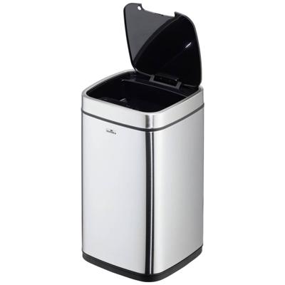 Durable 342123 342123 Afvalbak 12 RVS (l x b x h) 240 x 240 x 430 mm Zilver Met One-Touch-dekselopener 1 stuk(s)