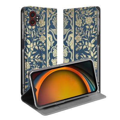 Samsung Galaxy Xcover 7 Pro Smart Cover Hoesje Beige Flowers