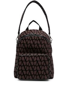 Valentino Garavani sac à dos en jacquard Toile Iconographe - Marron