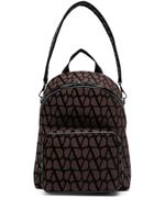 Valentino Garavani sac à dos en jacquard Toile Iconographe - Marron - thumbnail