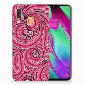 Samsung Galaxy A40 Hoesje maken Swirl Pink