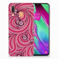 Samsung Galaxy A40 Hoesje maken Swirl Pink - thumbnail