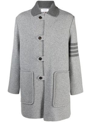 Thom Browne manteau rayé à simple boutonnage - Gris