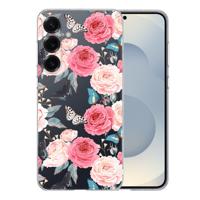 TPU Hoesje Samsung Galaxy S25 Plus - Butterfly Roses Backcover TPU Hoesje Samsung Galaxy S25 Plus - Butterfly Roses Backcover