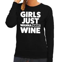 Girls just wanna have Fun tekst sweater zwart voor dames - thumbnail