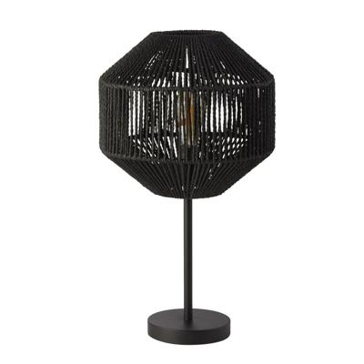 Searchlight Zwarte tafellampWicker - EU11201-1BK
