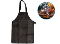 Leren BBQ Schort Zwart Leer 81 x 56 cm