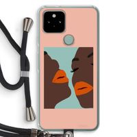 Orange lips: Pixel 5 Transparant Hoesje met koord