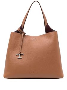 Tod's sac cabas T en cuir - Marron