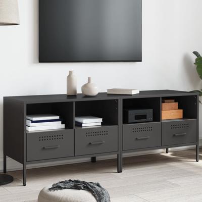 Tv-meubelen 2 st 68x39x50,5 cm staal zwart