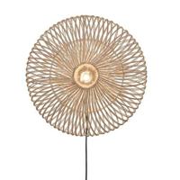 GOOD&MOJO Wandlamp Zanzibar - Rotan Wit - Ø55cm - thumbnail