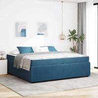 Bedframe met matras met matras Blauw 200 x 200 cm Fluweel