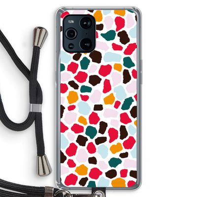Colored Giraffe: Oppo Find X3 Pro Transparant Hoesje met koord