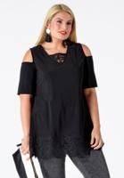Yoek Tunic flare | Zwart | Maat XXL