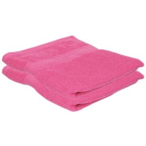 2x Voordelige handdoeken fuchsia roze 50 x 100 cm 420 grams