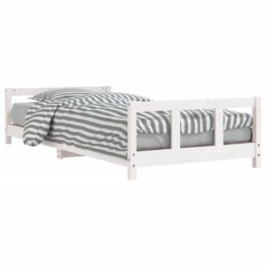 vidaXL Kinderbedframe 90x200 cm massief grenenhout wit