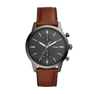 Horlogeband Fossil FS5522 Leder Bruin 22mm