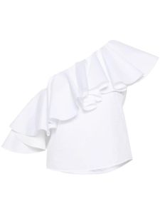 Giambattista Valli blouse en coton à épaules asymétriques - Blanc