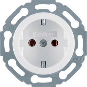 Berker serie 1930 stopcontact met randaarde en kinderbeveiliging polarwit