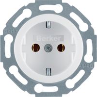 Berker serie 1930 stopcontact met randaarde en kinderbeveiliging polarwit