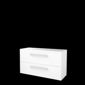 Basic-Line Start 46 badkamermeubelset - 120x46cm - met grepen - 2 lades - wastafelblad - MDF lak Ice White 1813558