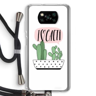 I love cacti: Xiaomi Poco X3 NFC Transparant Hoesje met koord