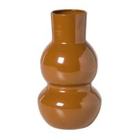 Vaas twee bollen - bruin - ø12.5x21 cm