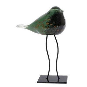 Gifts Amsterdam Beeld Vogel Op Poten Glas 15 X 7,5 Cm Glas Groen