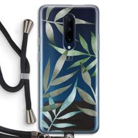 Tropical watercolor leaves: OnePlus 7 Pro Transparant Hoesje met koord
