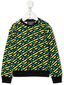 Versace Kids sweat à imprimé géométrique - Jaune