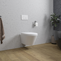 Sub StereoLine rimless hangend toilet met Vesta toiletzitting 40 x 35,5 x 53 cm, mat wit